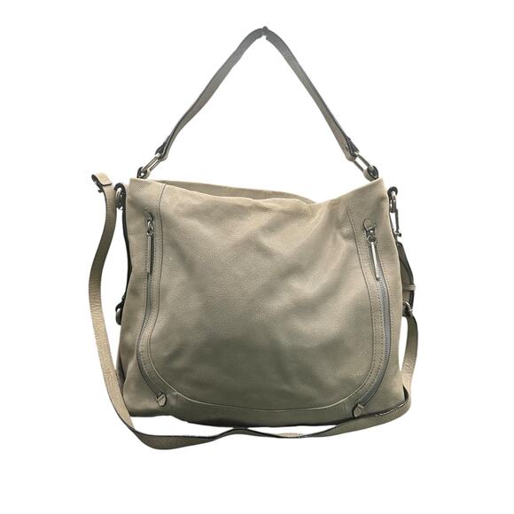 Elliott Lucca Gray Leather Slouchy Hobo Shoulder Bag Crossbody Large - Picture 1 of 15